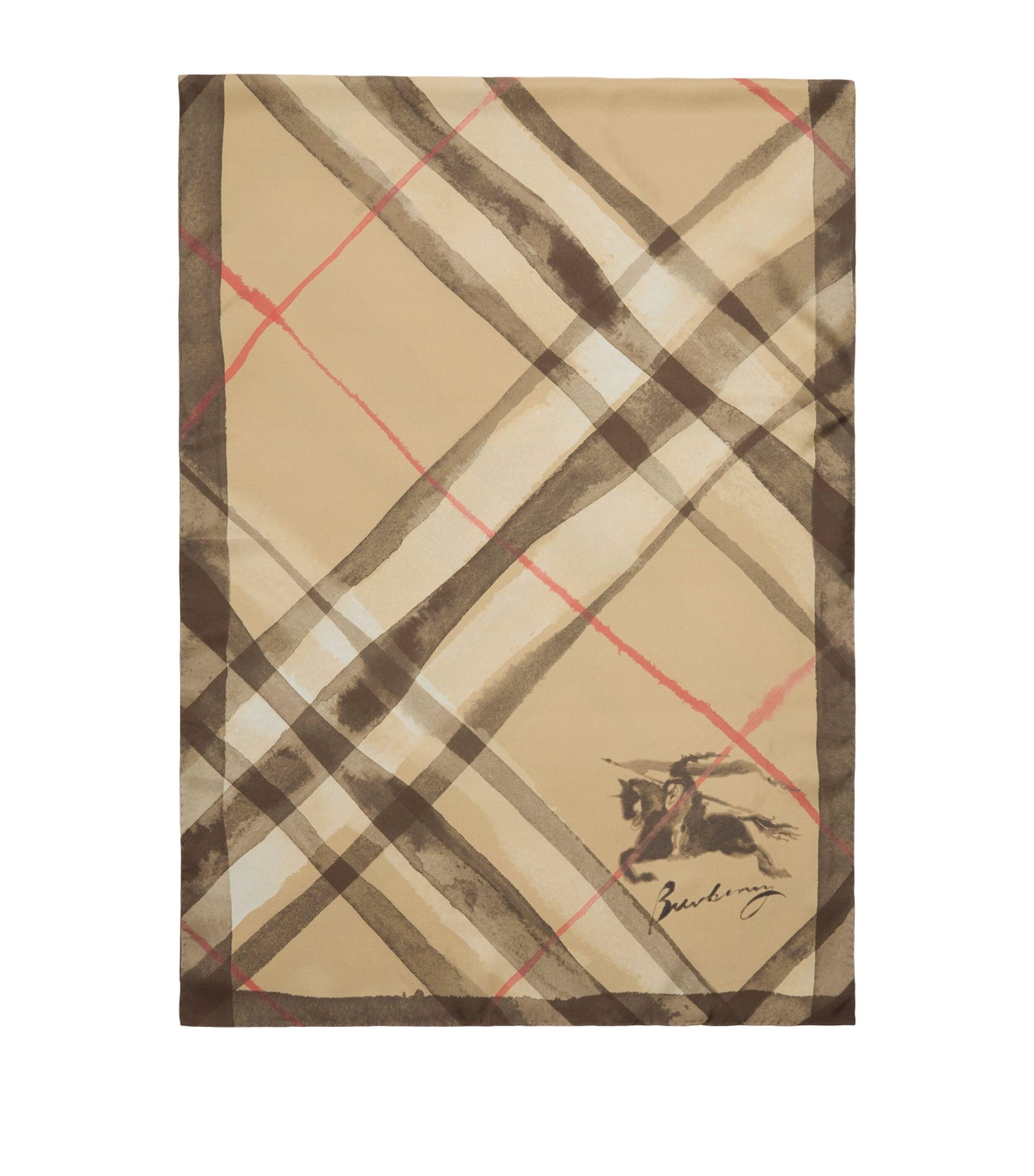 Burberry Silk Watercolour Check Scarf by BURBERRY