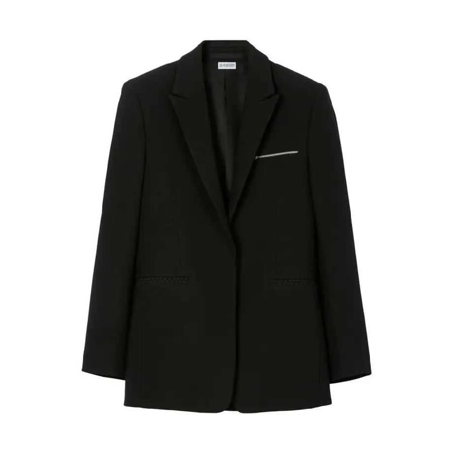 Burberry Single-Breasted Wool Tailored Jacket by BURBERRY