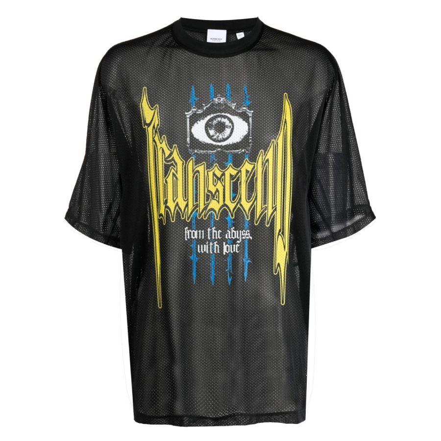 Burberry Slogan Print Nylon Mesh T-shirt by BURBERRY