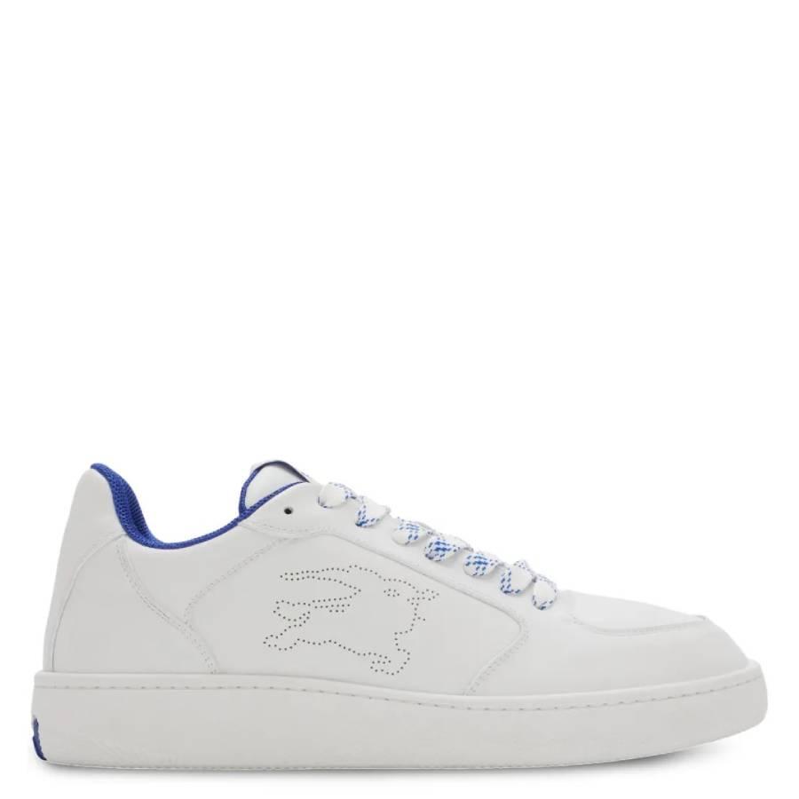 Burberry Stock Leather EKD Logo Low-Top Sneakers by BURBERRY