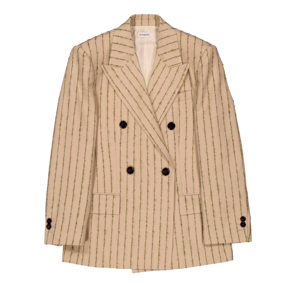 Burberry Striped Double-Breasted Wool-Mohair Blazer by BURBERRY