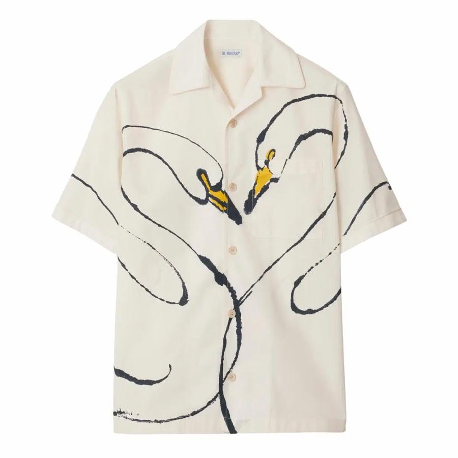 Burberry Swan Print Button Down Shirt by BURBERRY