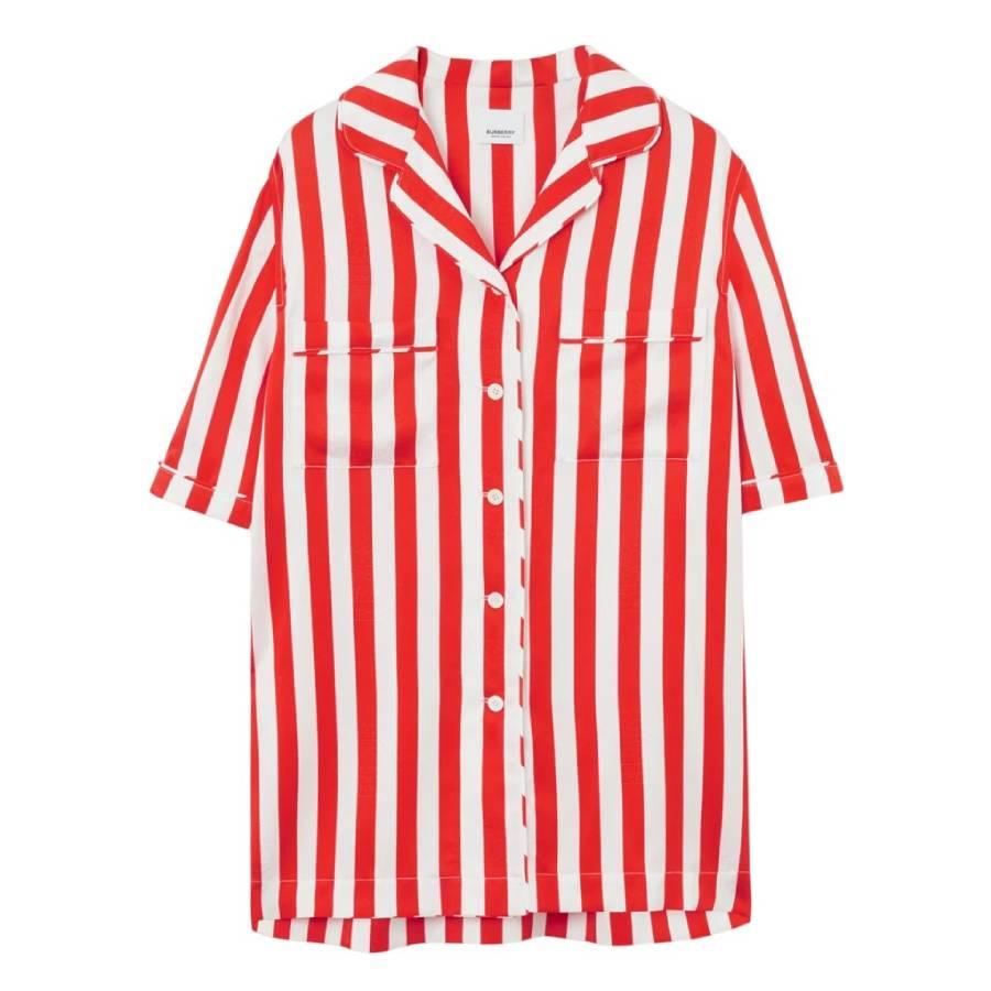 Burberry Tabi Striped Silk Pyjama Shirt by BURBERRY
