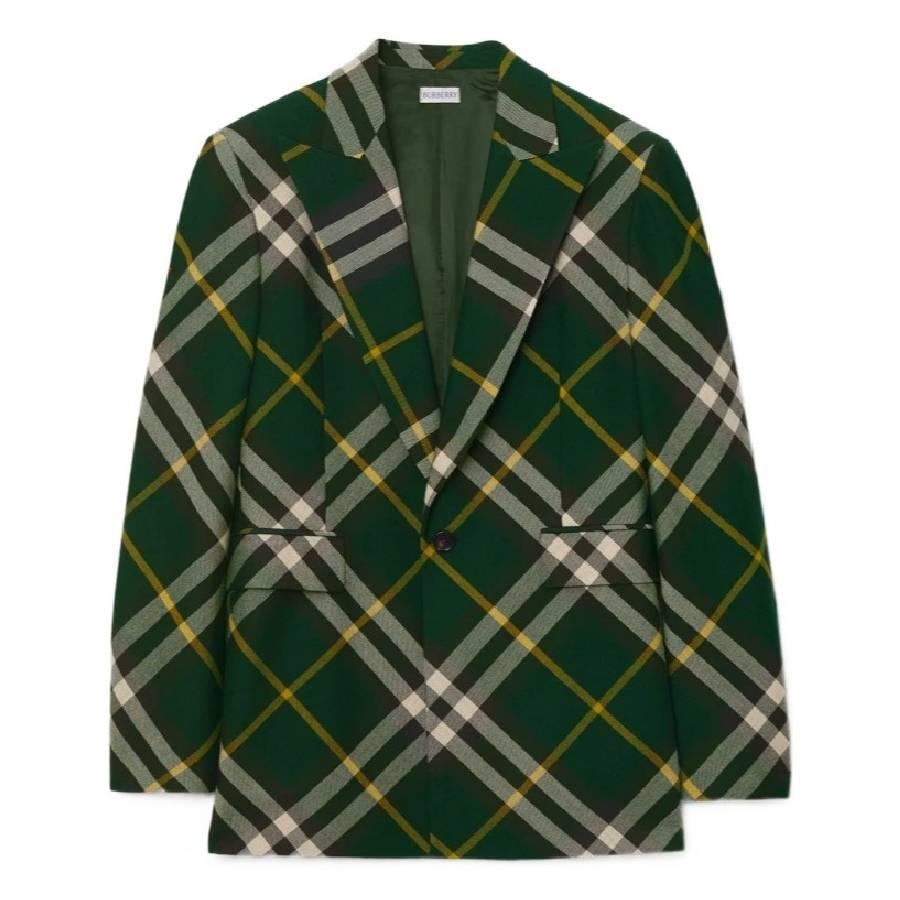 Burberry Tailored Check Pattern Wool Blazer by BURBERRY