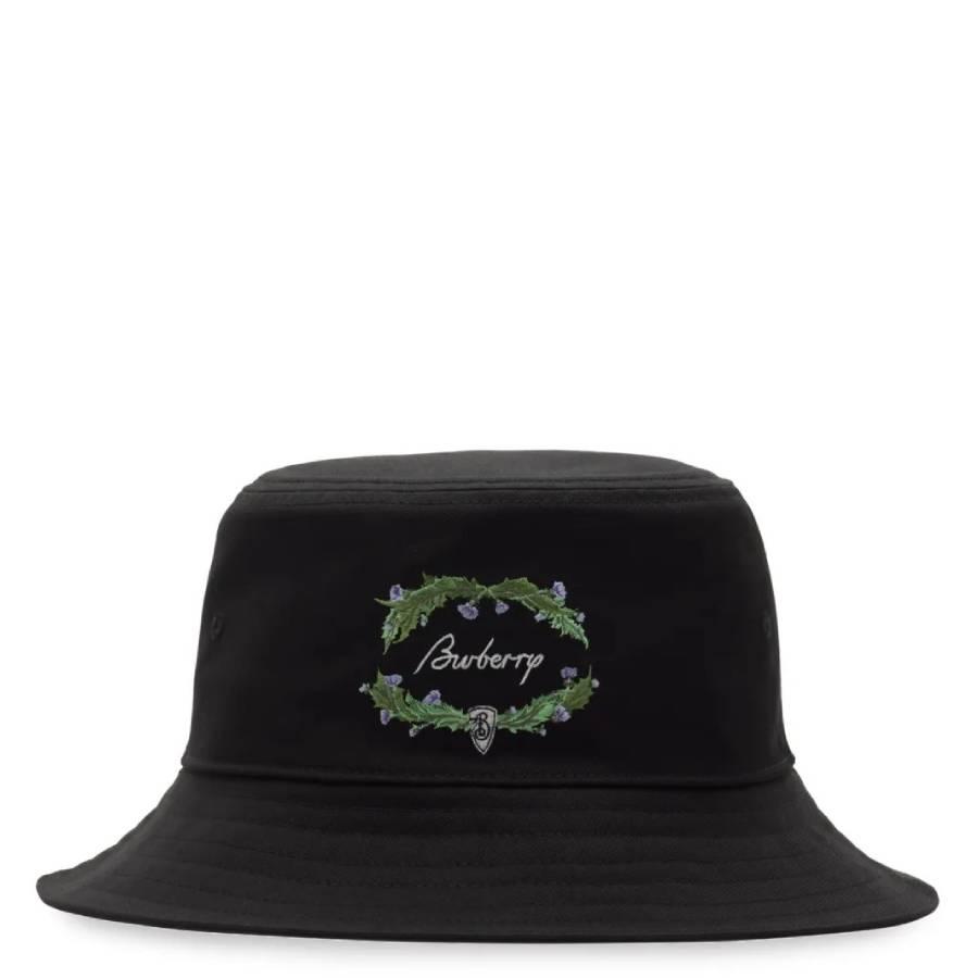 Burberry Thistle Logo Embroidered Bucket Hat by BURBERRY
