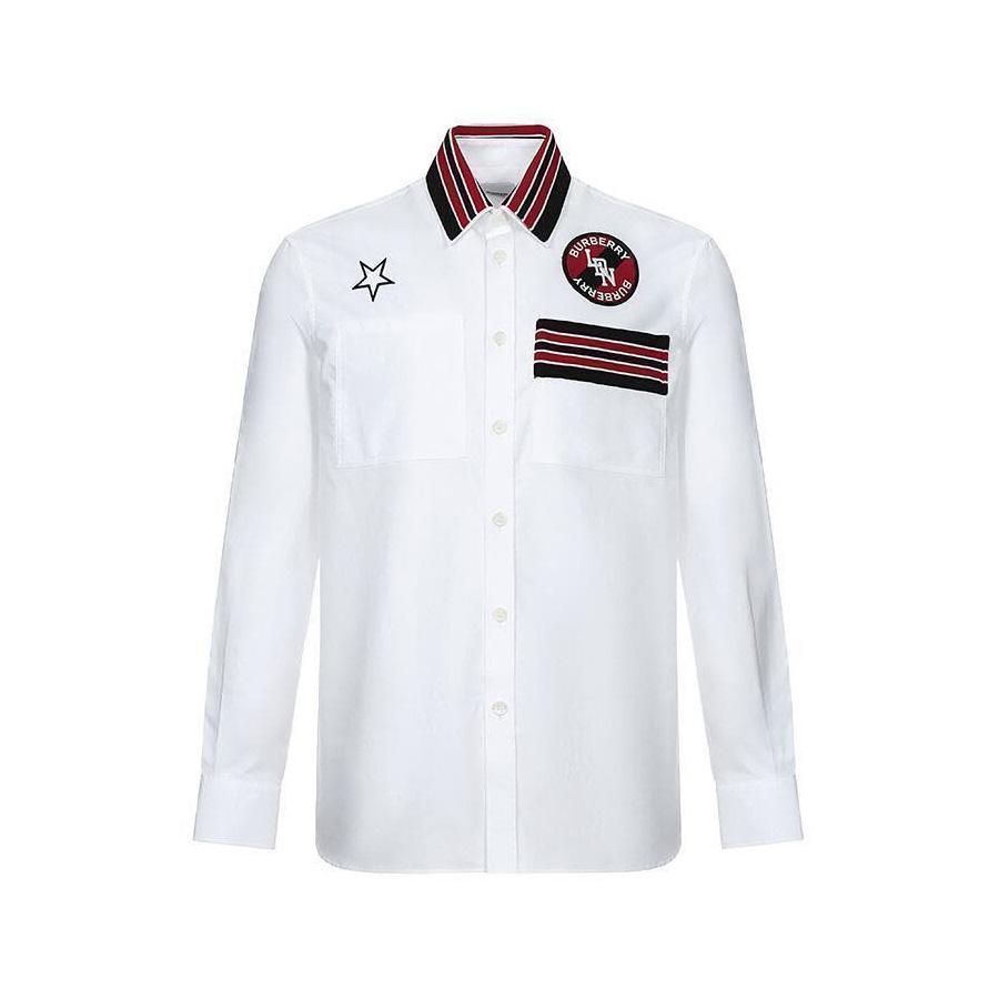 Burberry Tidewater Logo Pattern Cotton Loose Oxford Shirt by BURBERRY