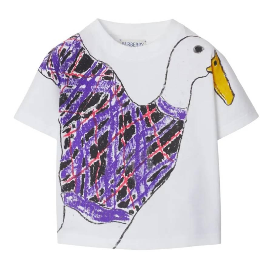 Burberry Toddler Lilia Goose Cotton T-Shirt by BURBERRY