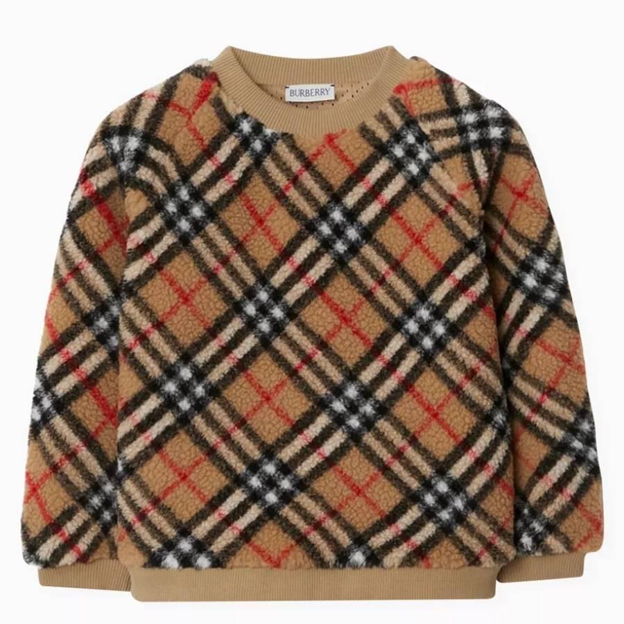 Burberry Toddler Lora Vintage Check Fleece Sweatshirt by BURBERRY