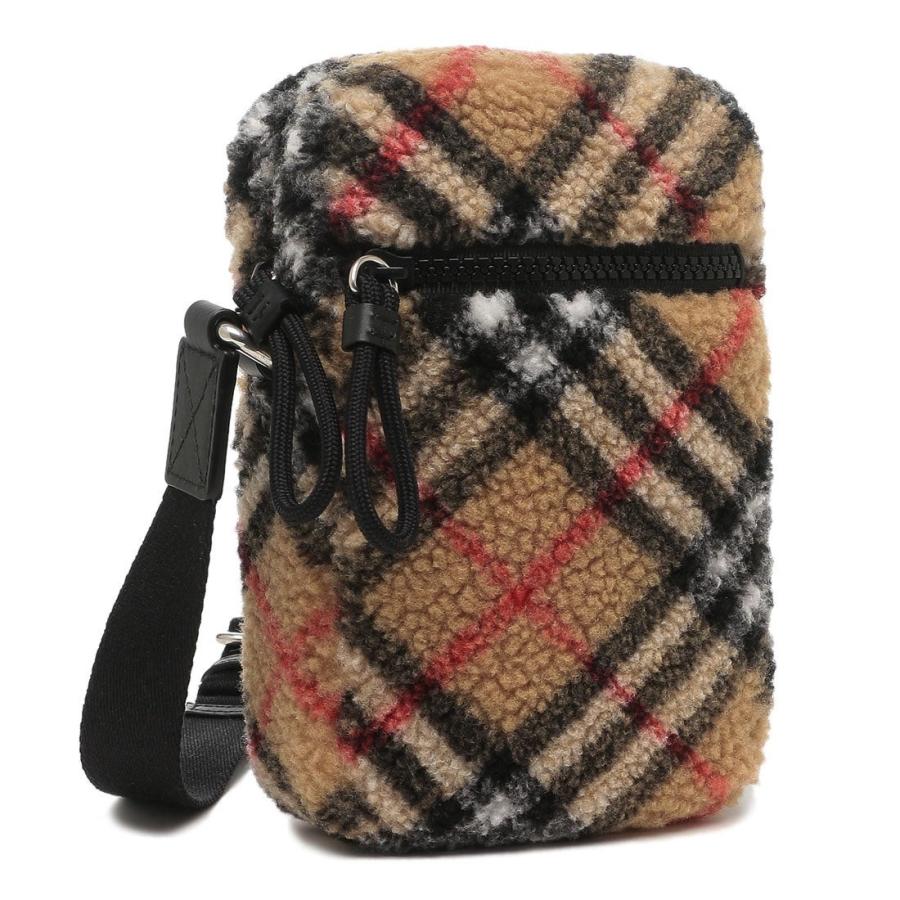 Burberry Vertical Check-Pattern Fleece Crossbody Bag by BURBERRY