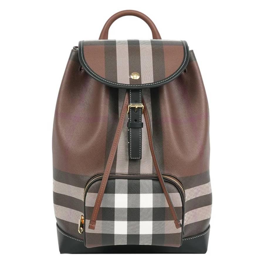 Burberry Vintage Check Backpack In Dark Birch Brown by BURBERRY