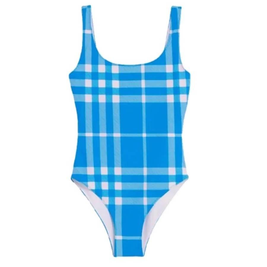 Burberry Vivid Blue Check Paige One-Piece Swimsuit by BURBERRY