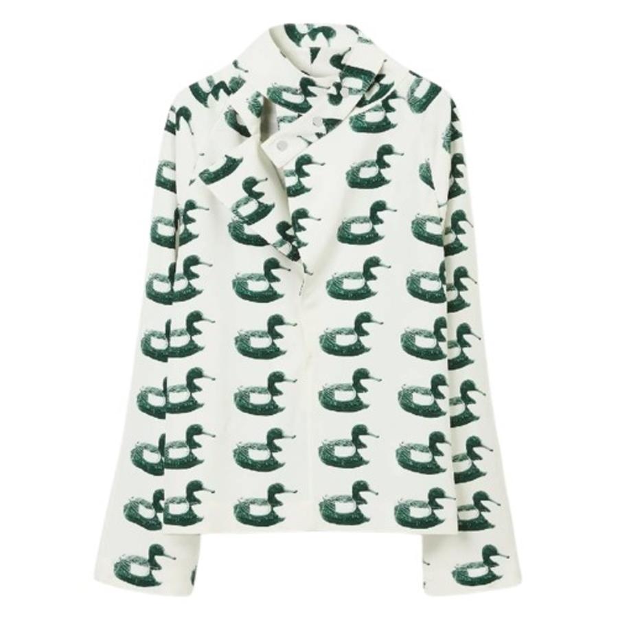 Burberry Waterbird Print Viscose Blouse by BURBERRY