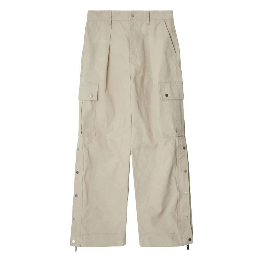 Burberry Wide Leg Cotton Cargo Trousers by BURBERRY