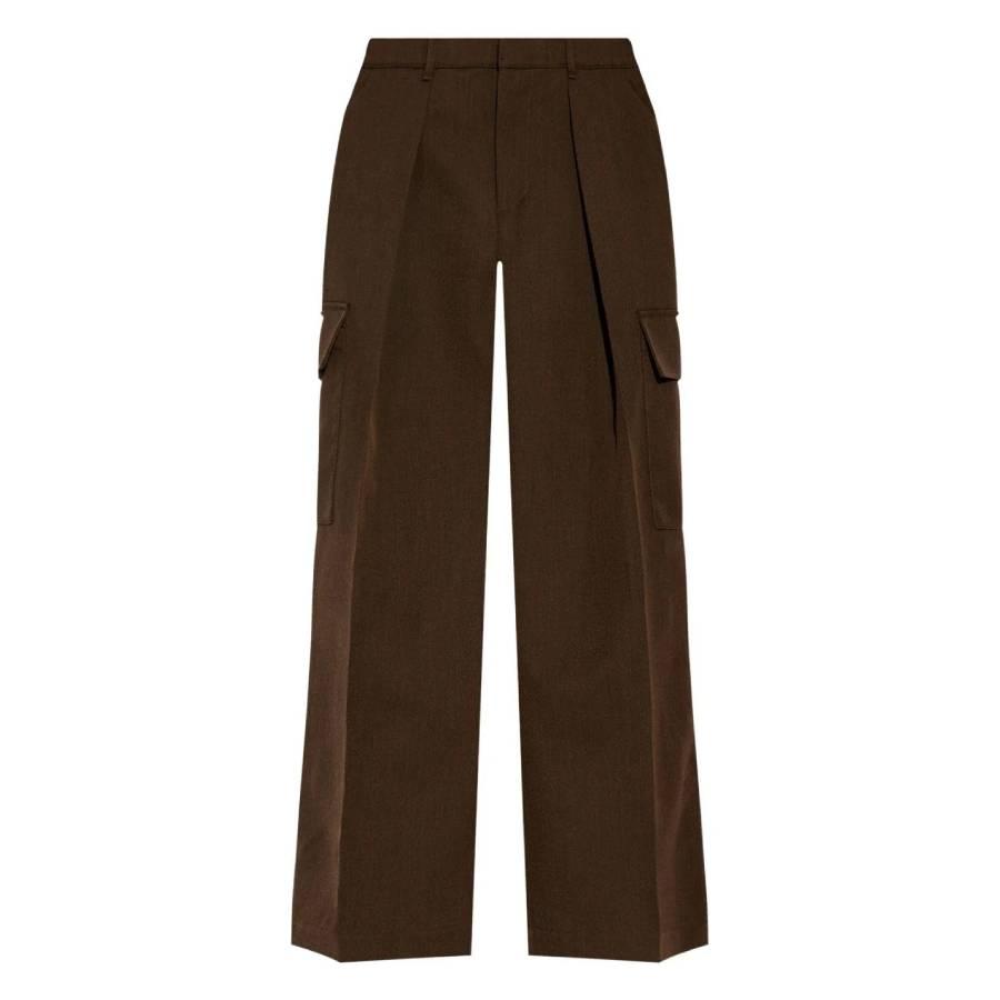 Burberry Wide-Leg Pleated Cargo Trousers by BURBERRY