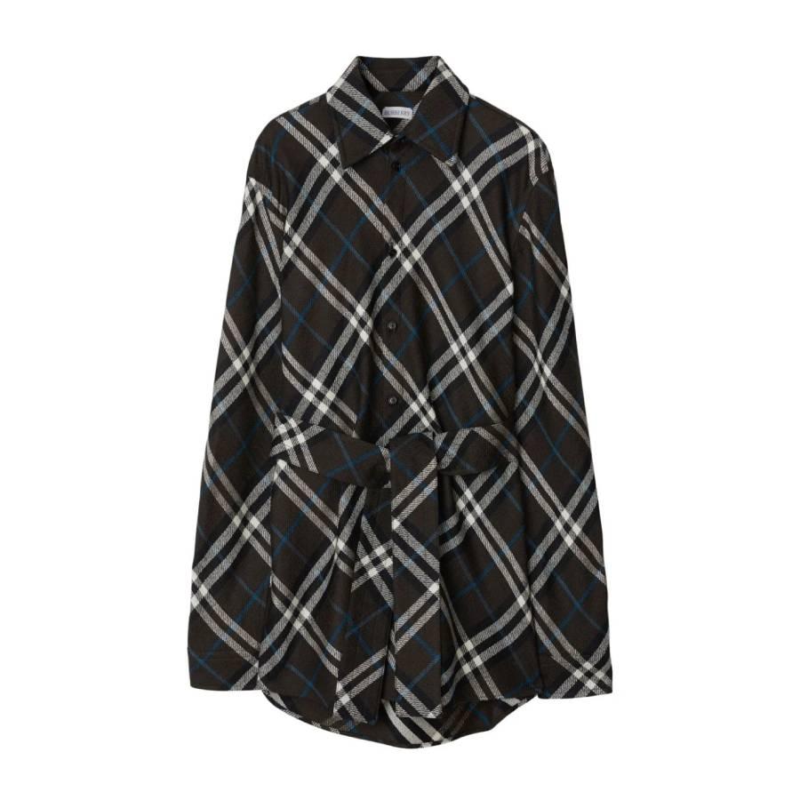 Burberry Womens Check-Pattern Belted Shirt by BURBERRY