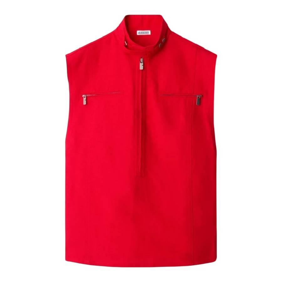 Burberry Womens Half-Zip Canvas Tank Top by BURBERRY