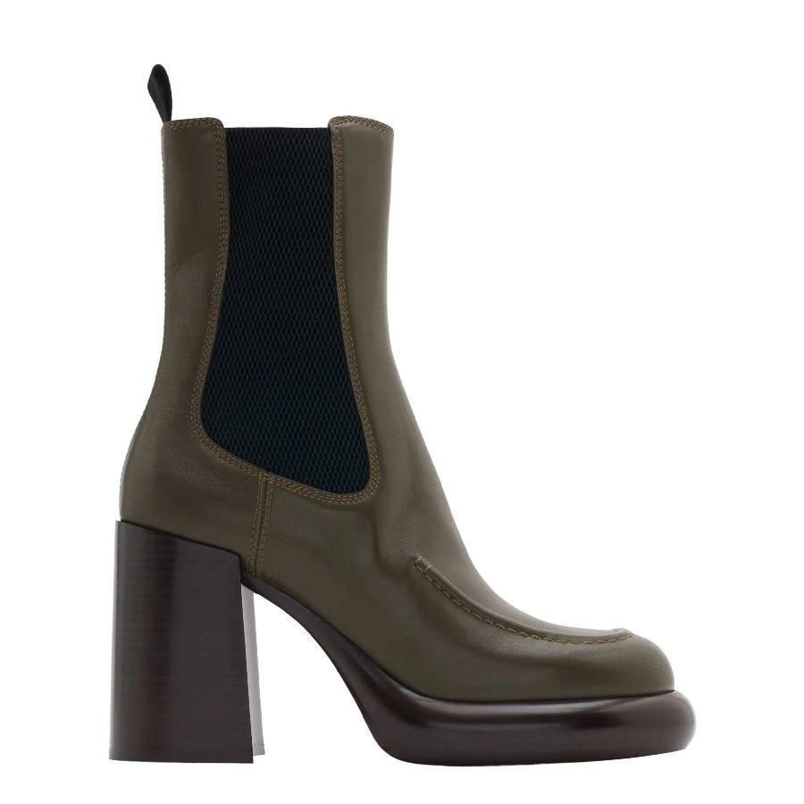 Burberry Womens Leather Wedge Chelsea Boots by BURBERRY