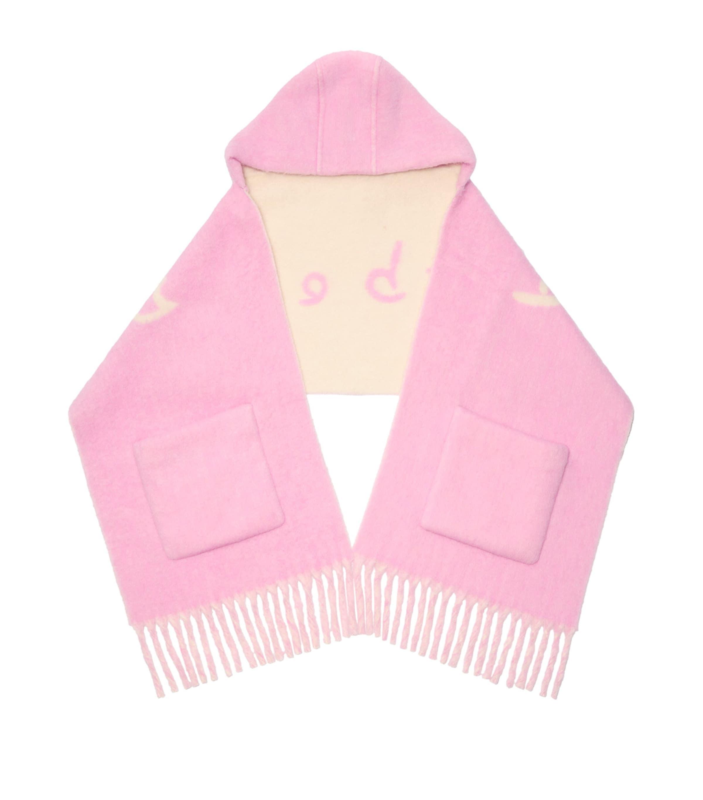 Burberry Wool-Blend Logo Hooded Scarf by BURBERRY