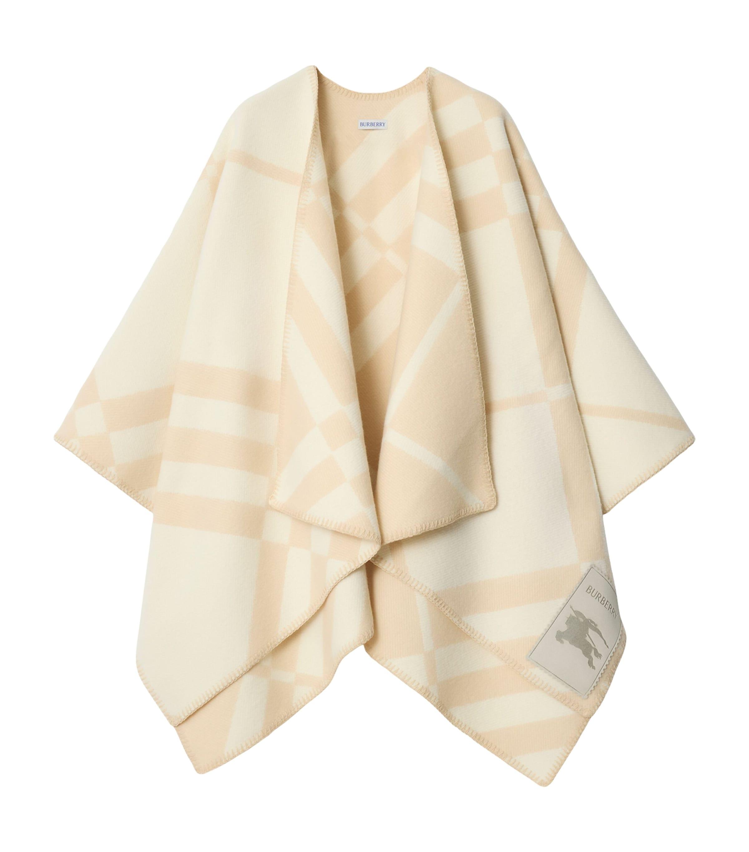 Burberry Wool-Cashmere Check Cape by BURBERRY