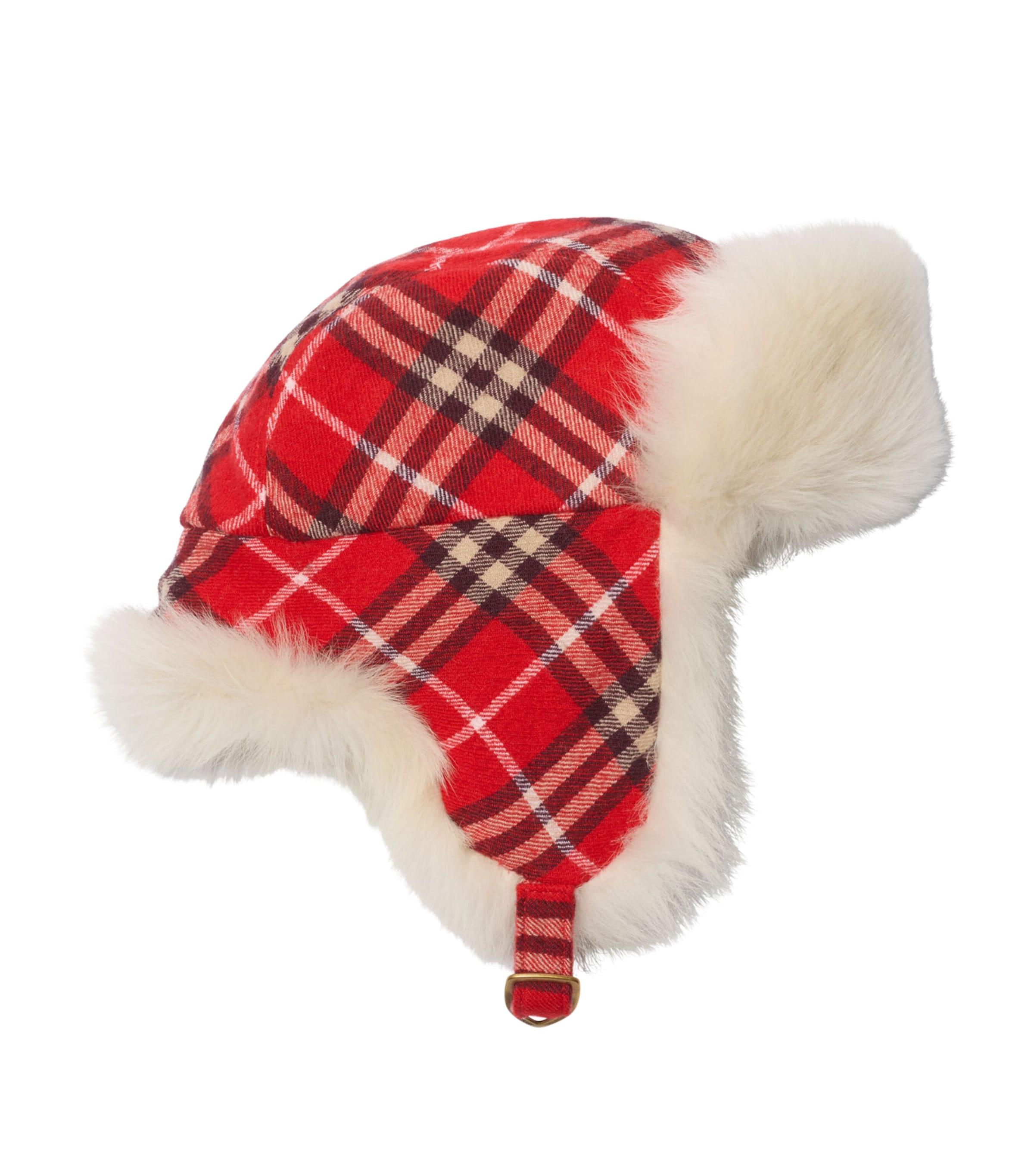 Burberry Wool Check Trapper Hat by BURBERRY
