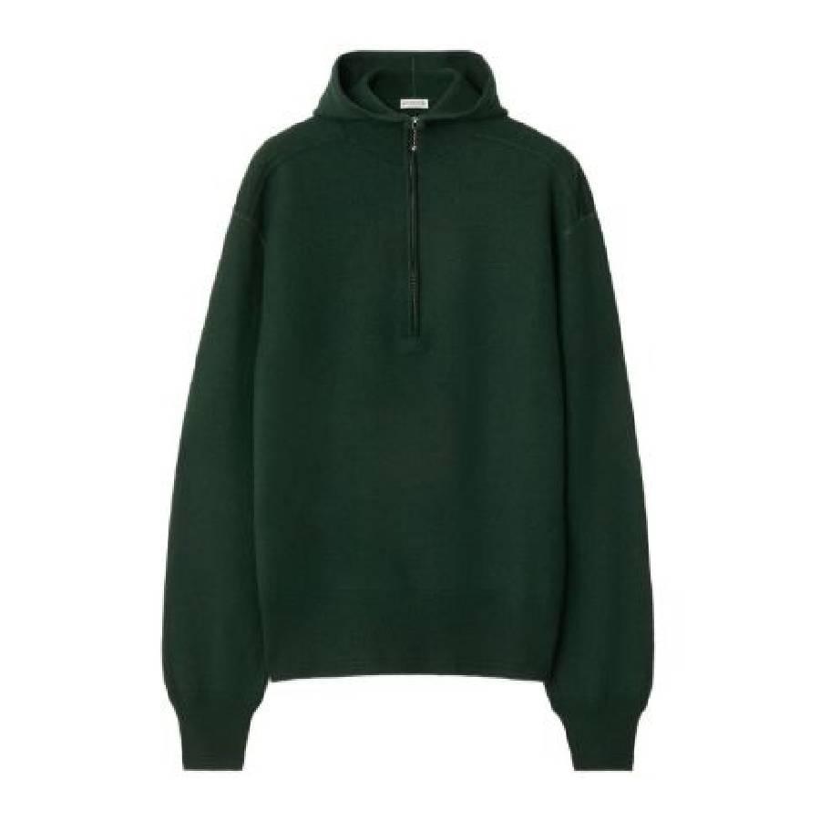Burberry Wool Half-Zip Hoodie by BURBERRY