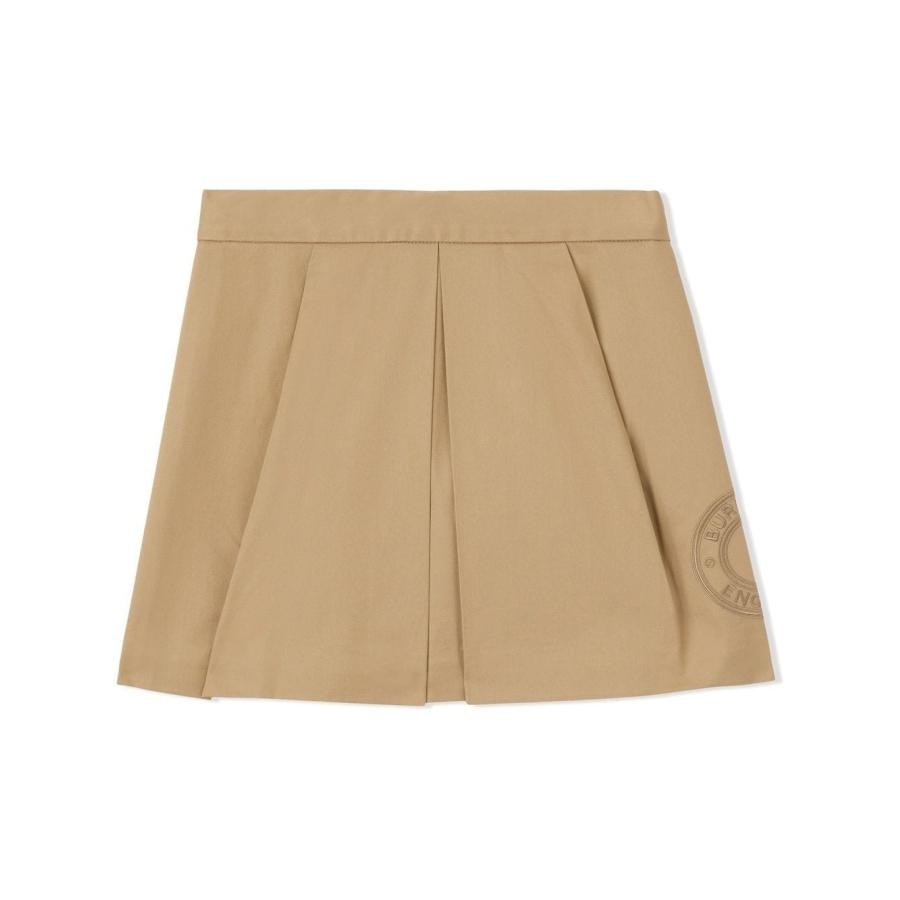 Burberry kid's Pleated Cotton Logo-Embroidered Miniskirt by BURBERRY