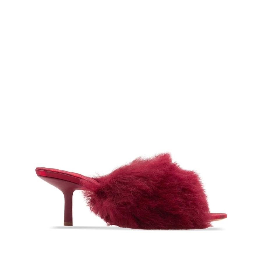 Burberryminnie 65MM Heel Open-Toe Shearling Sandals by BURBERRY
