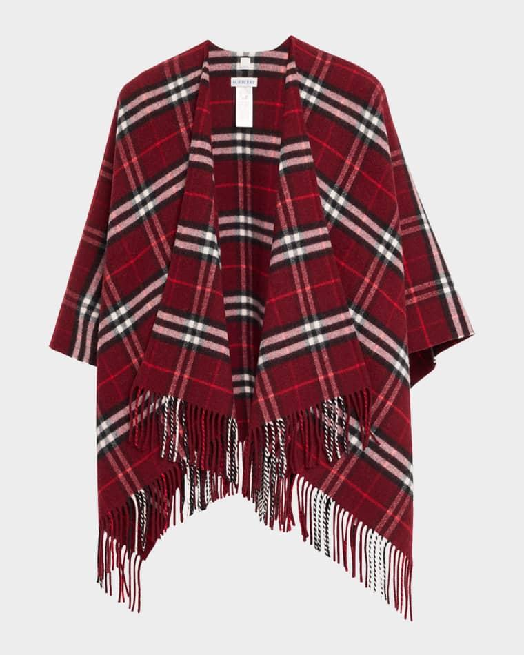 Charlotte Check Wool Cashmere Cape by BURBERRY