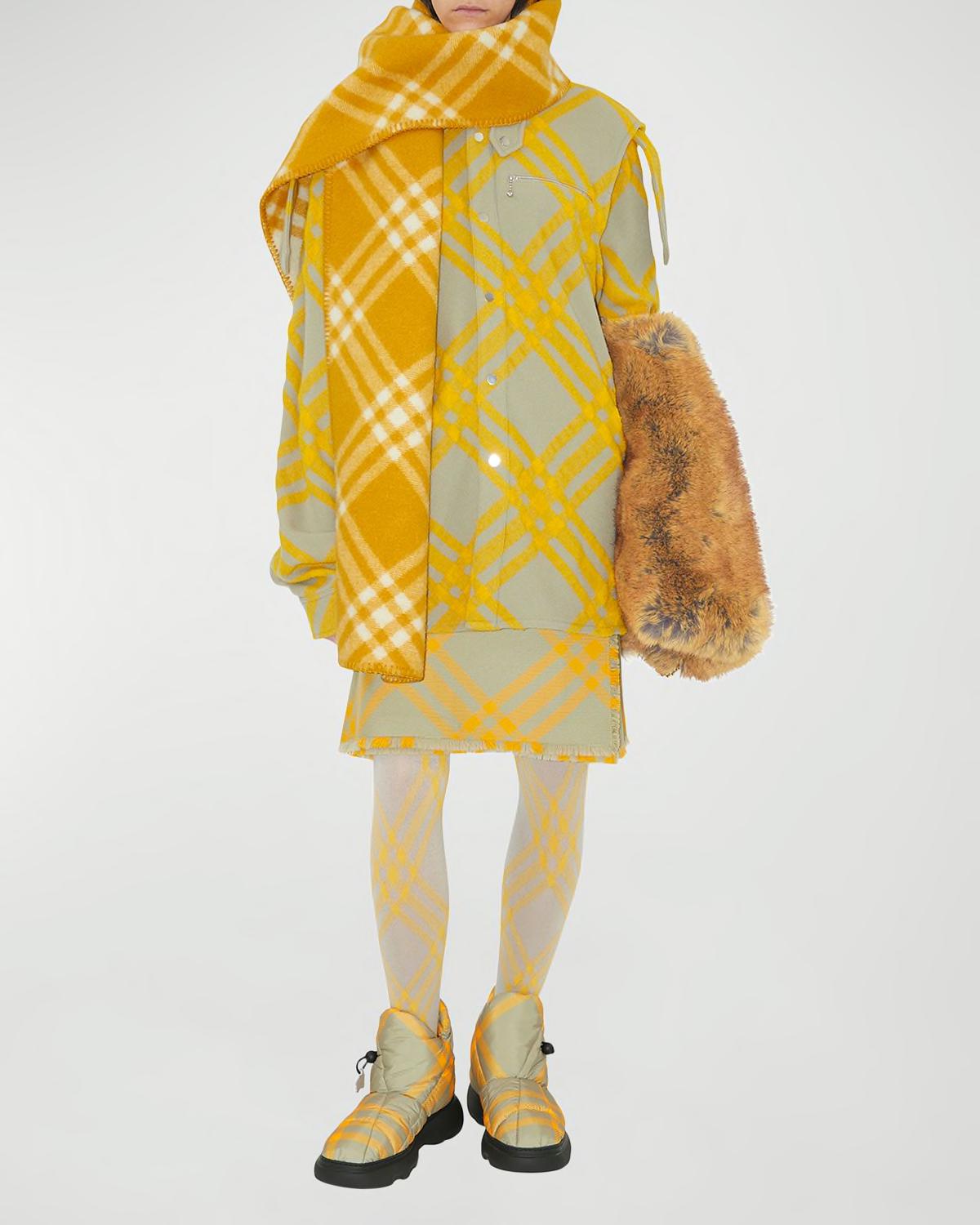 Check A-Line Kilt Skirt by BURBERRY