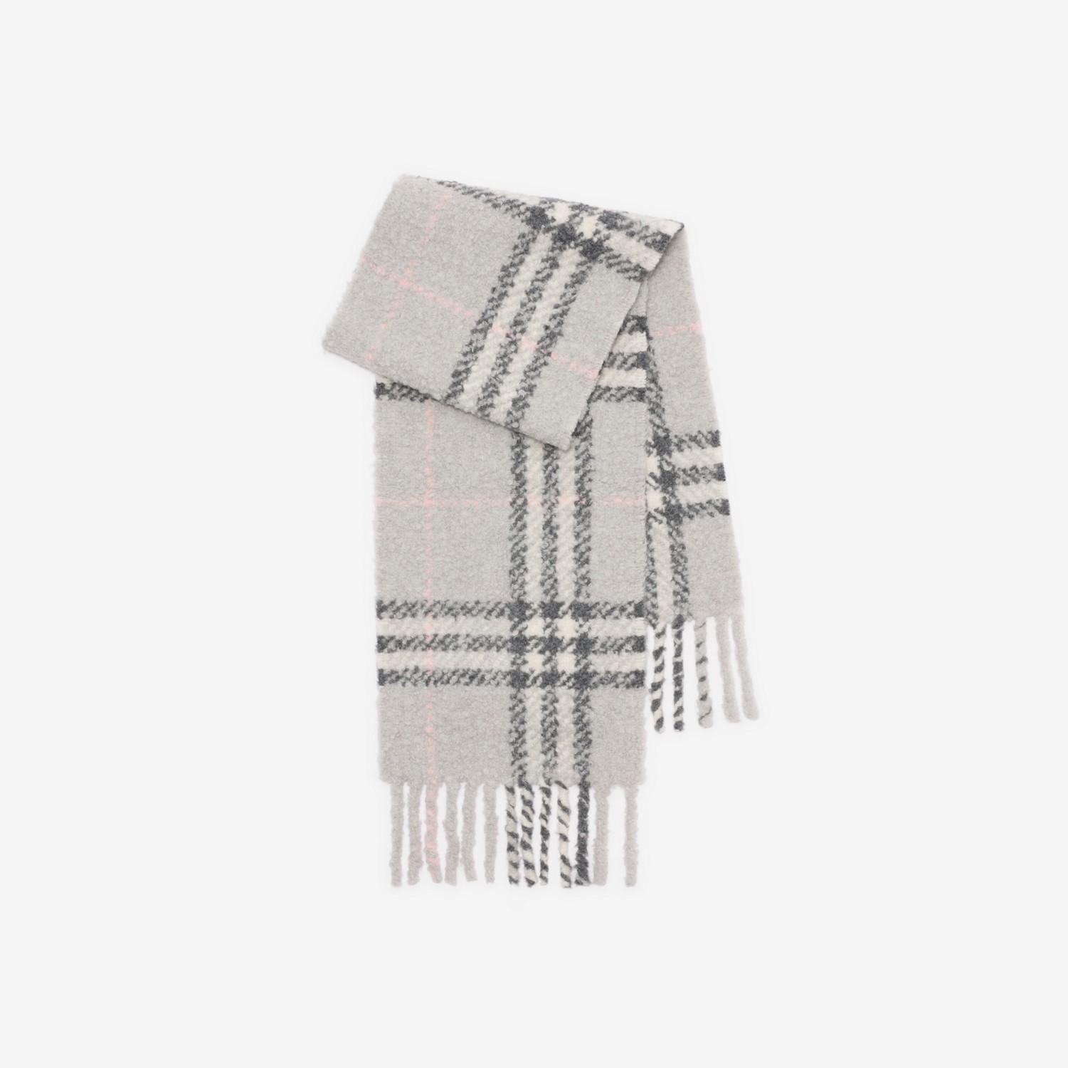 Check Alpaca Wool Blend Bouclé Scarf by BURBERRY