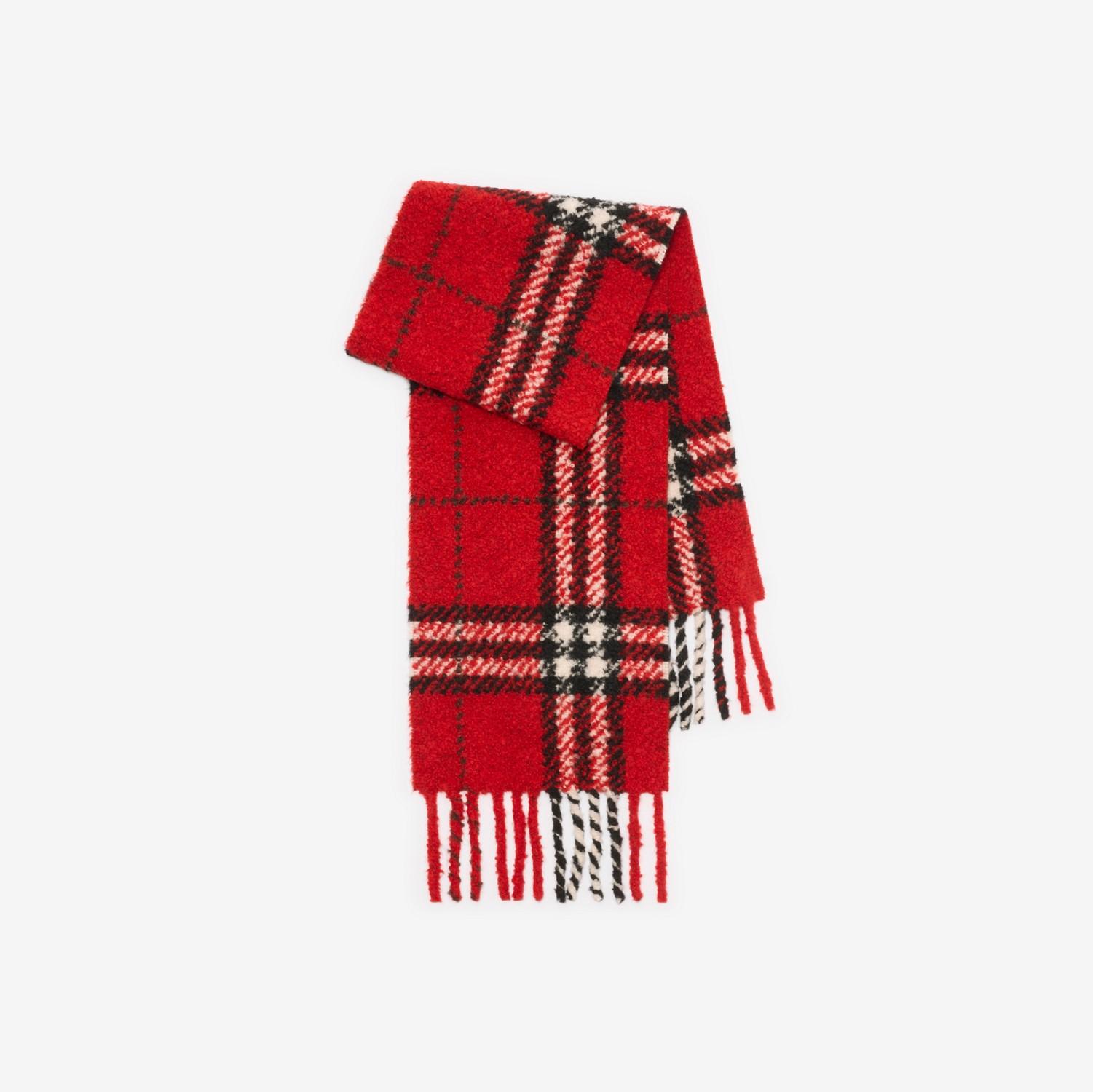 Check Alpaca Wool Blend Bouclé Scarf by BURBERRY