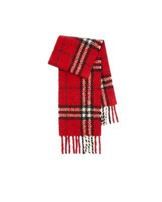 Check Alpaca Wool Blend Boucle Scarf by BURBERRY