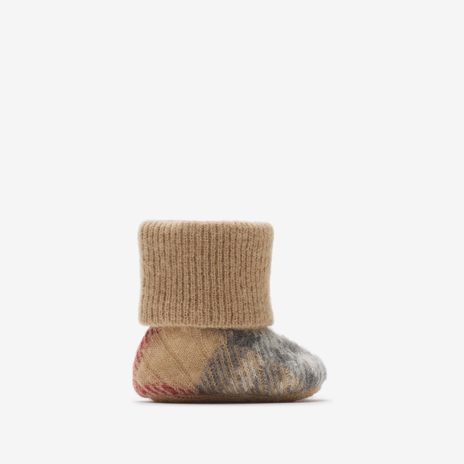 Check Alpaca Wool Silk Blend Booties by BURBERRY