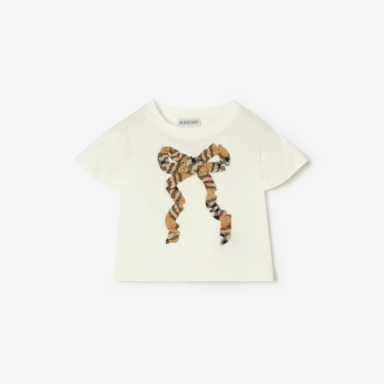 Check Bow Cotton T-shirt by BURBERRY