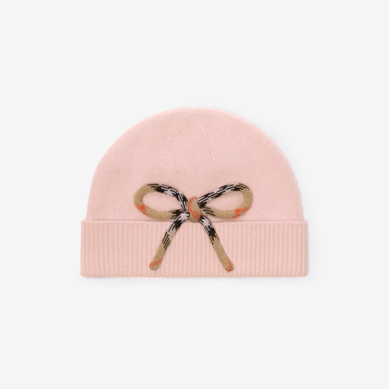 Check Bow Wool Cashmere Beanie by BURBERRY