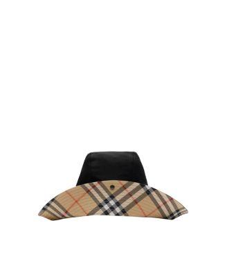 Check Brim Gabardine Hat by BURBERRY