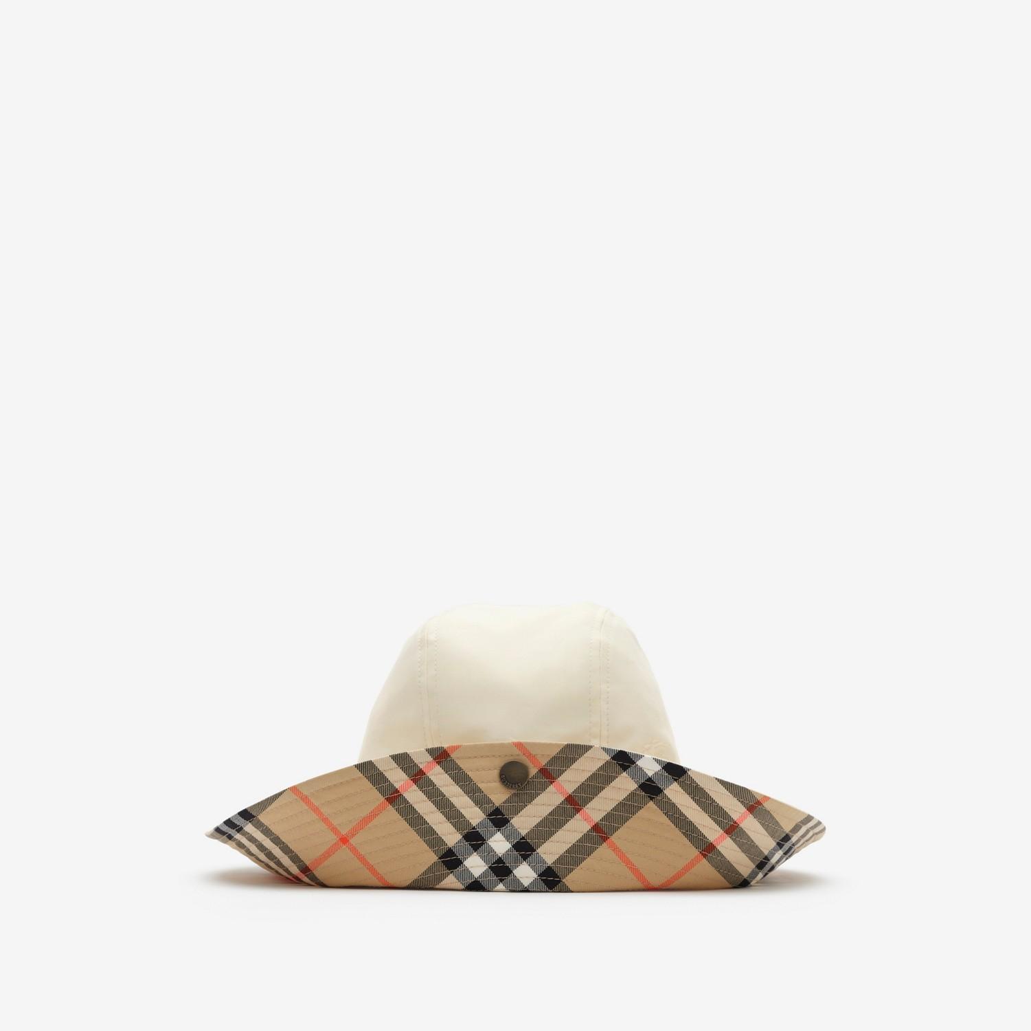 Check Brim Tropical Gabardine Hat by BURBERRY