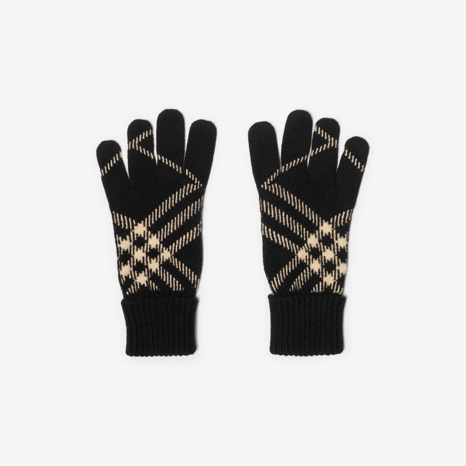 Check Cashmere Blend Gloves by BURBERRY