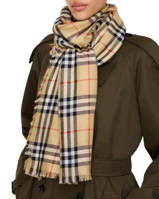 Check Cashmere Silk Scarf by BURBERRY