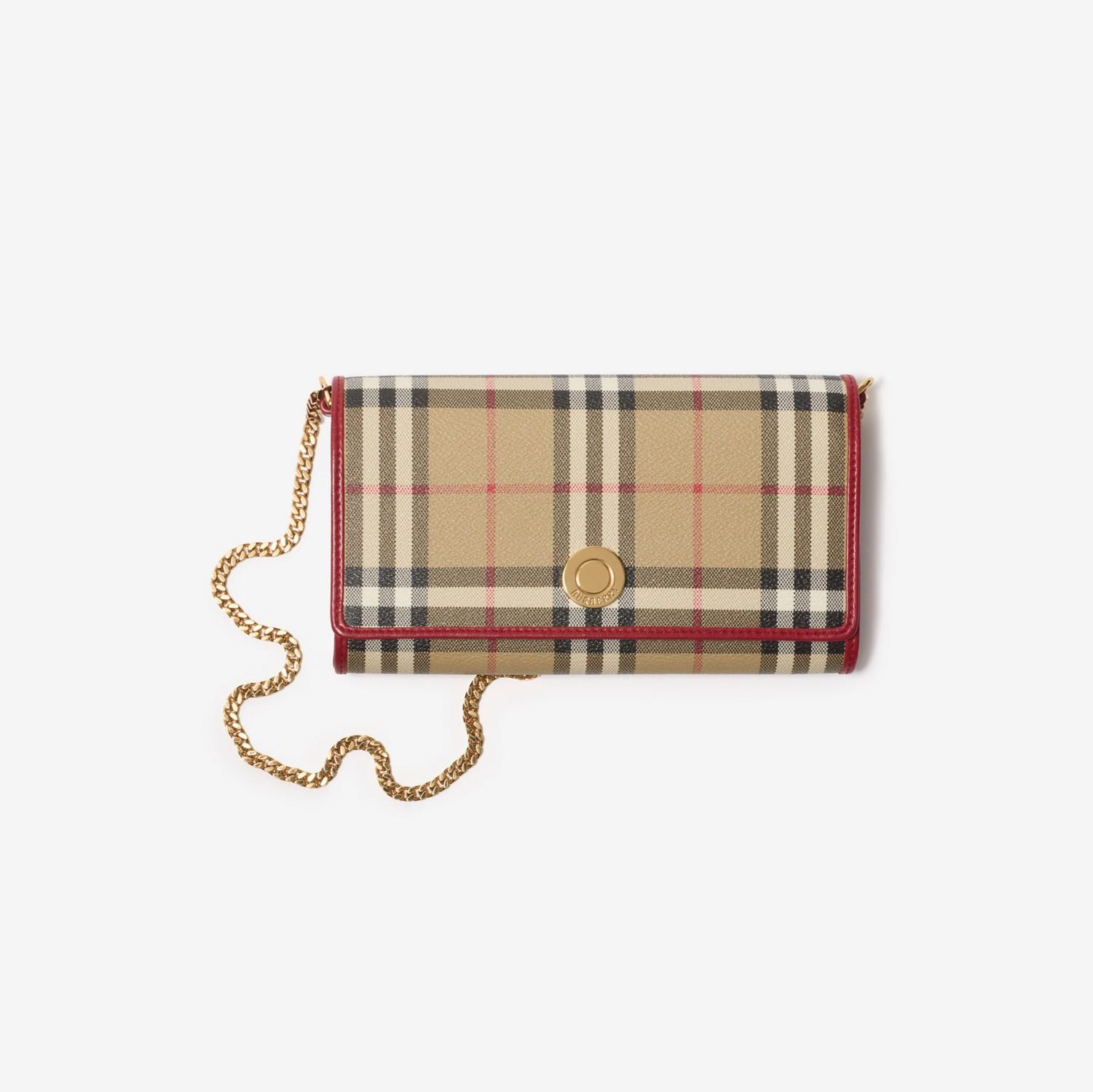Check Chain Strap Wallet by BURBERRY