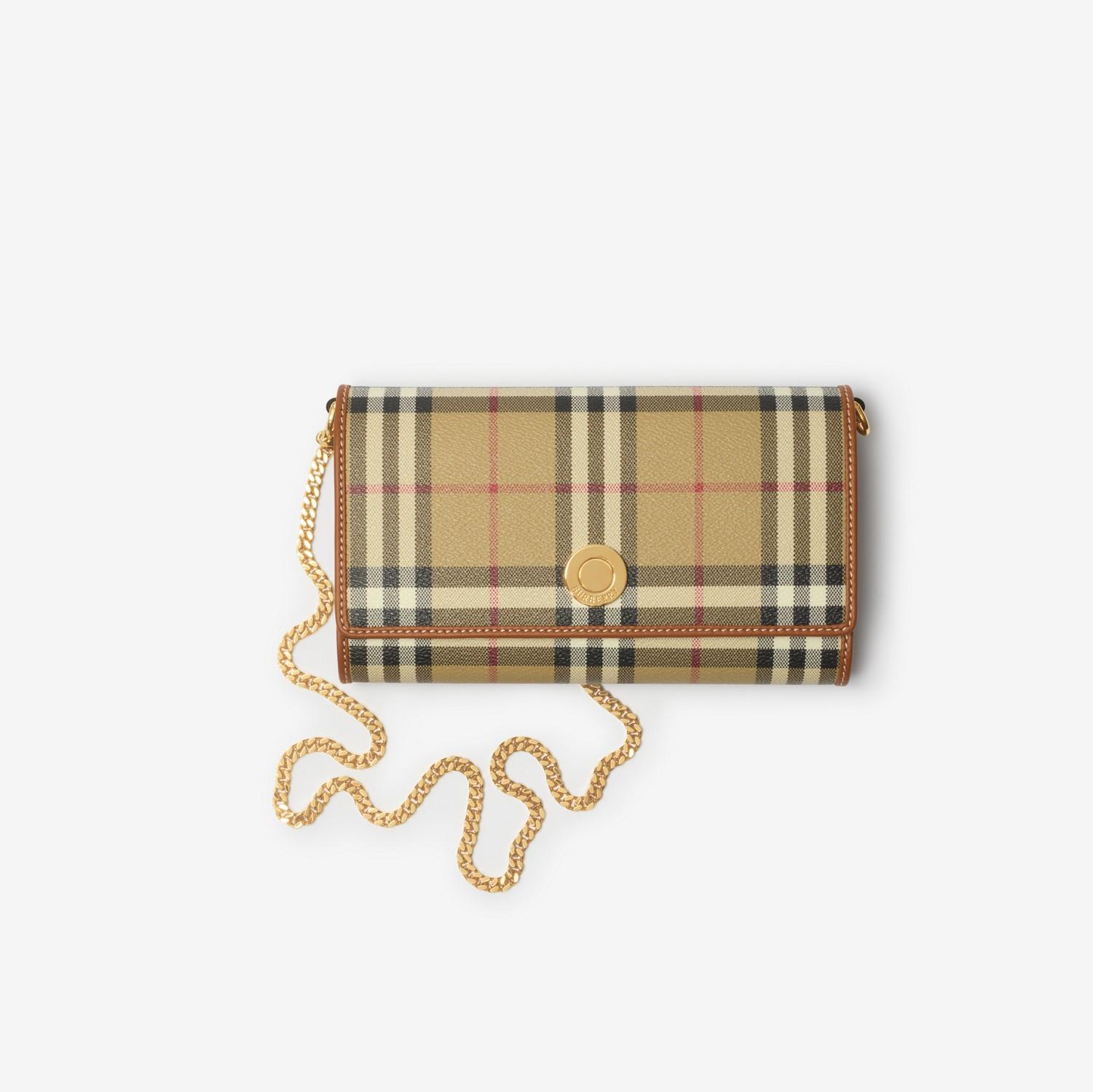 Check Chain Strap Wallet by BURBERRY