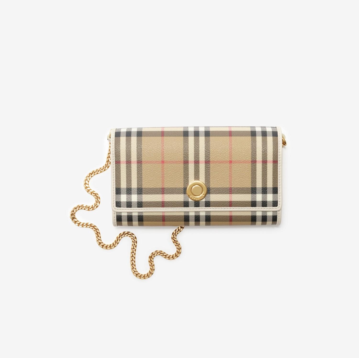 Check Chain Strap Wallet by BURBERRY