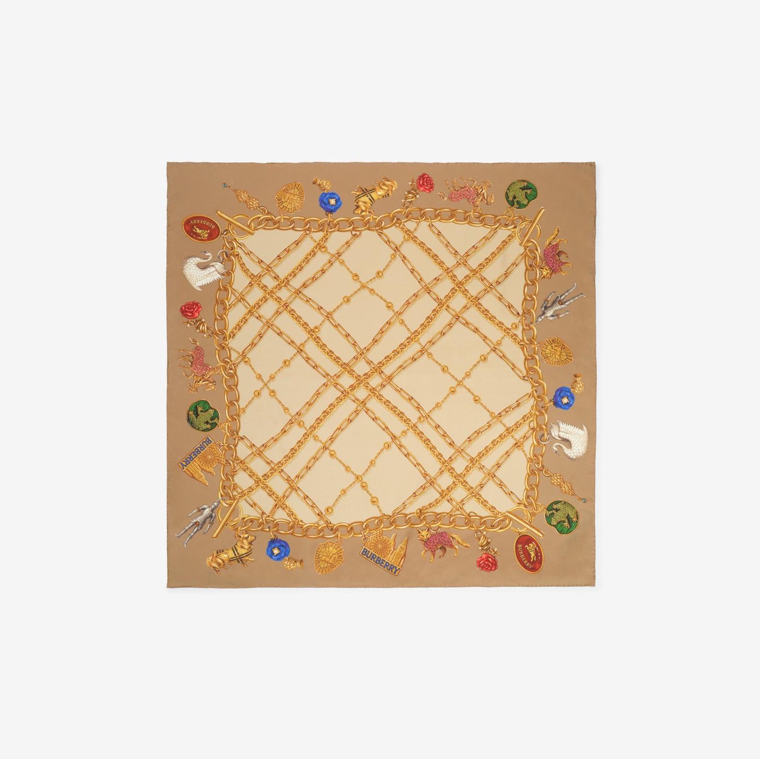 Check Charm Silk Scarf by BURBERRY
