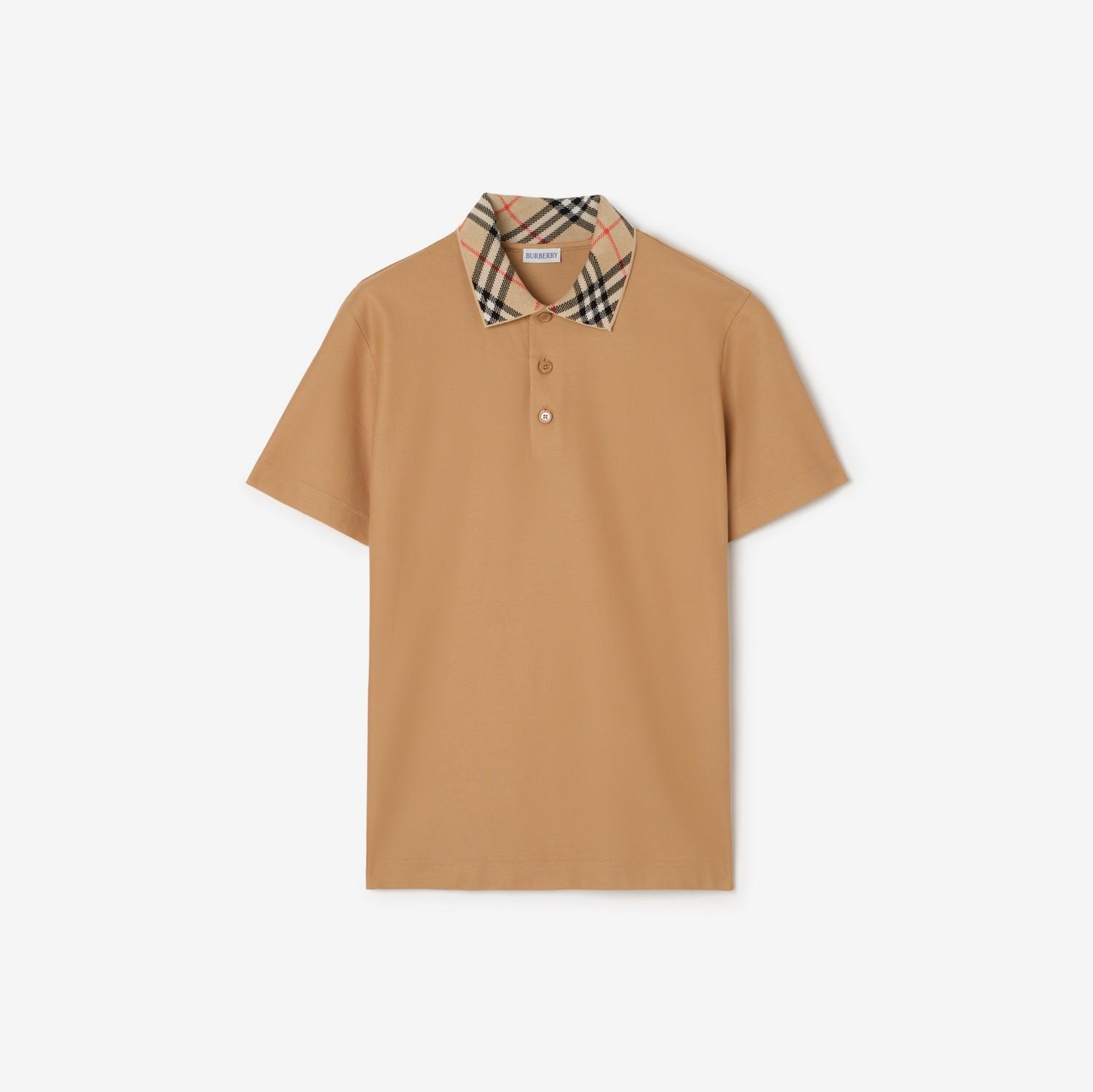 Check Collar Cotton Polo Shirt by BURBERRY