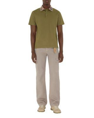 Check Collar Cotton Polo Shirt by BURBERRY