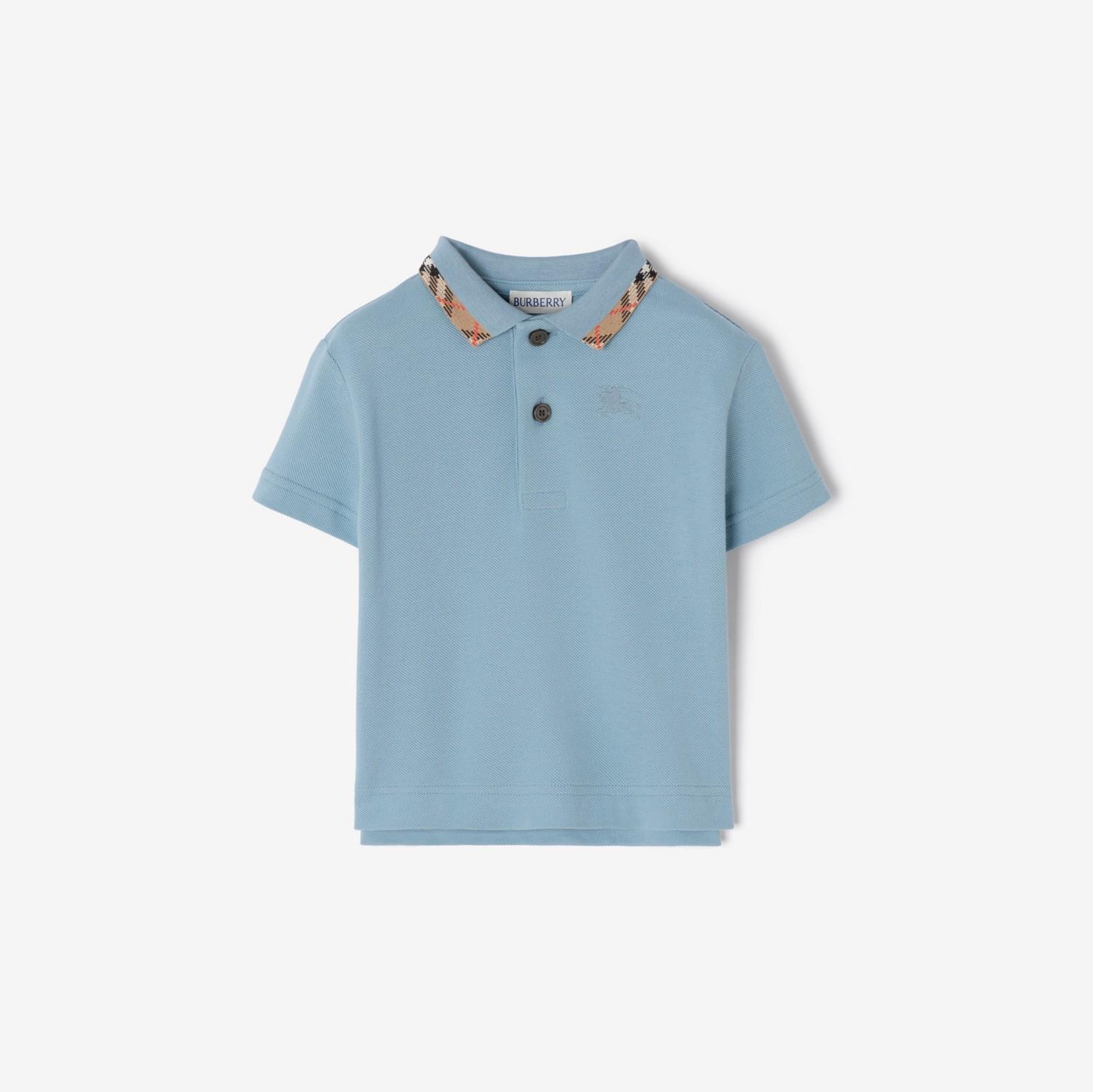 Check Collar Cotton Polo Shirt by BURBERRY