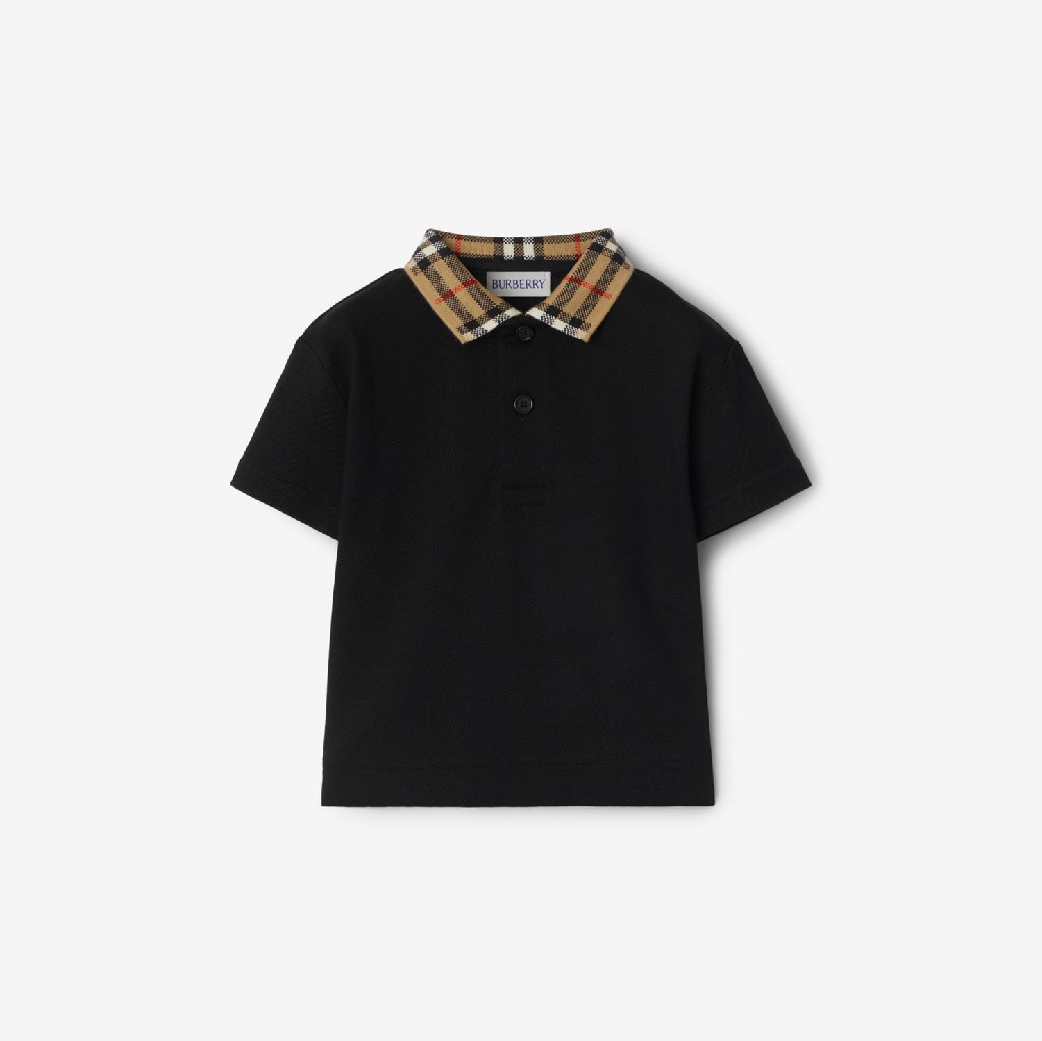Check Collar Cotton Polo Shirt by BURBERRY