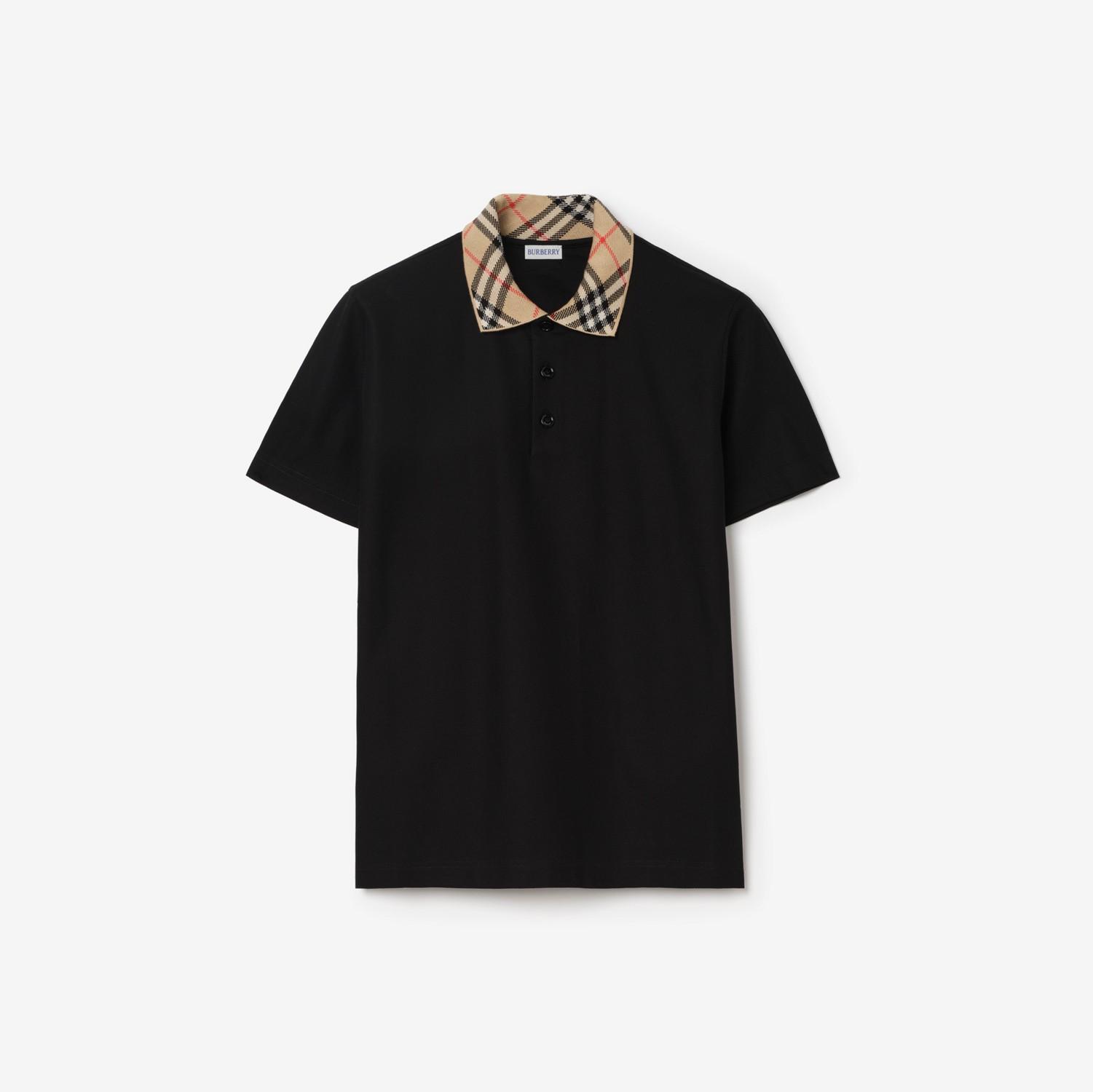 Check Collar Cotton Polo Shirt by BURBERRY
