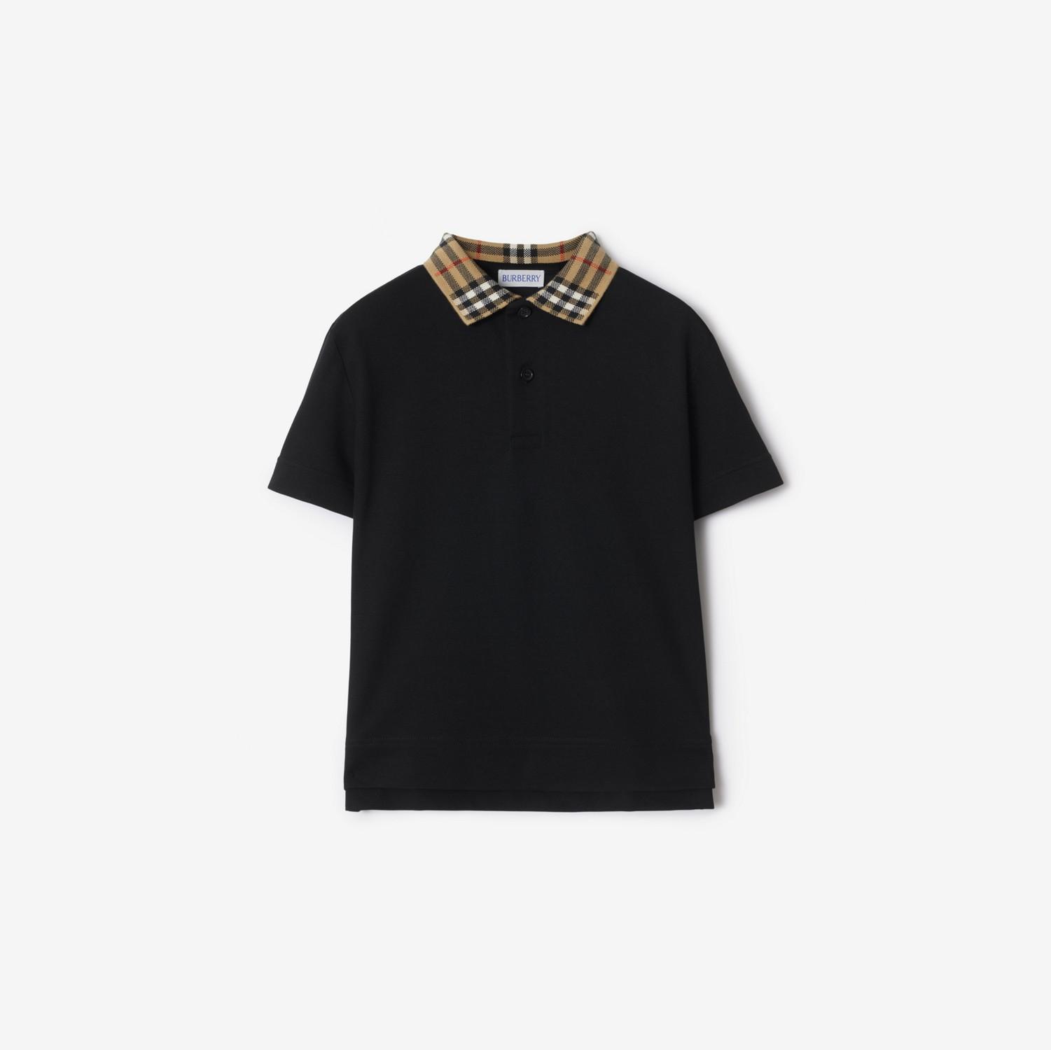 Check Collar Cotton Polo Shirt by BURBERRY