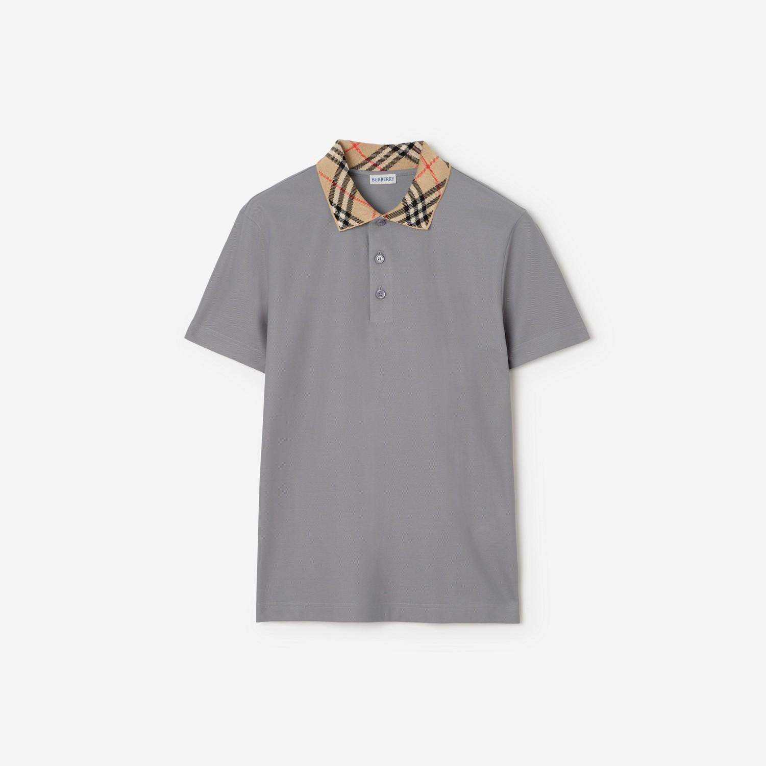 Check Collar Cotton Polo Shirt by BURBERRY